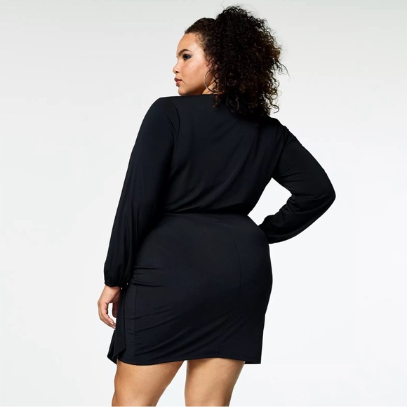Plus Size INTEMPO Wrap Mini Dress with Tie - Picture 2 of 8